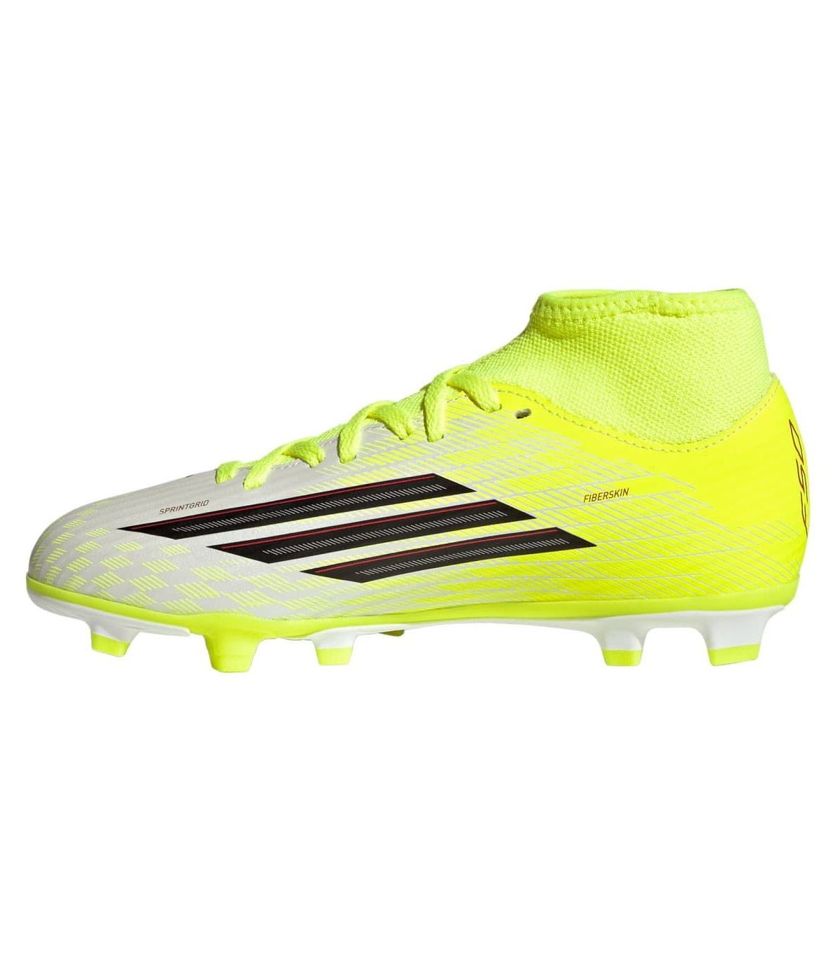 Adidas F50 Club Mid Fg/Mg Junior | Media Caña y Empeine Fiberskin Flúor