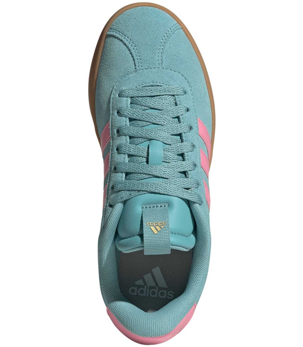 Adidas VL Court 3.0 18 Mujer | Ante verde y franjas rosas