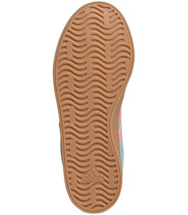 Adidas VL Court 3.0 18 Mujer | Ante verde y franjas rosas