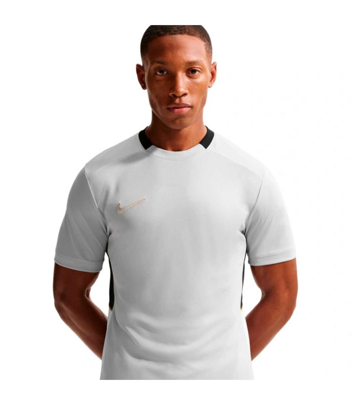 Nike Camiseta Academy Gris | Paneles laterales y cuello contraste