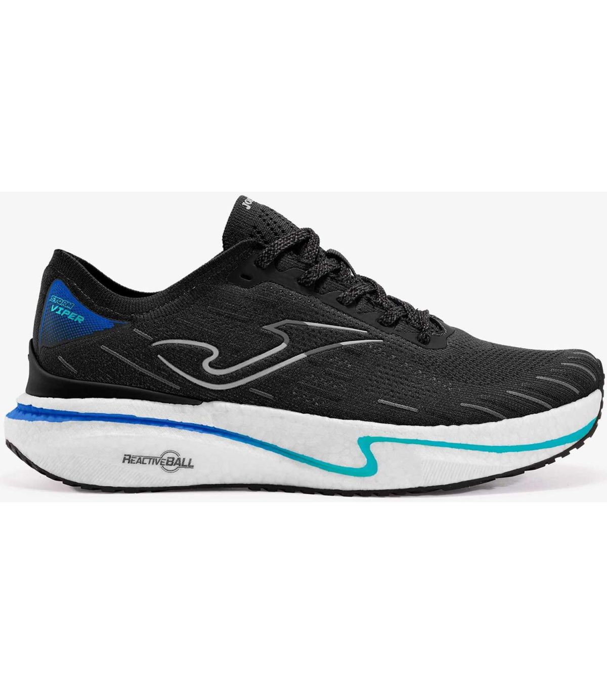 Zapatillas de running Joma Viper negro con amortiguación reactiva y malla transpirable para asfalto.