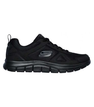 Zapatilla Skechers Burns Agoura negra para hombre, calzado deportivo ligero con amortiguación y ajuste ergonómico.