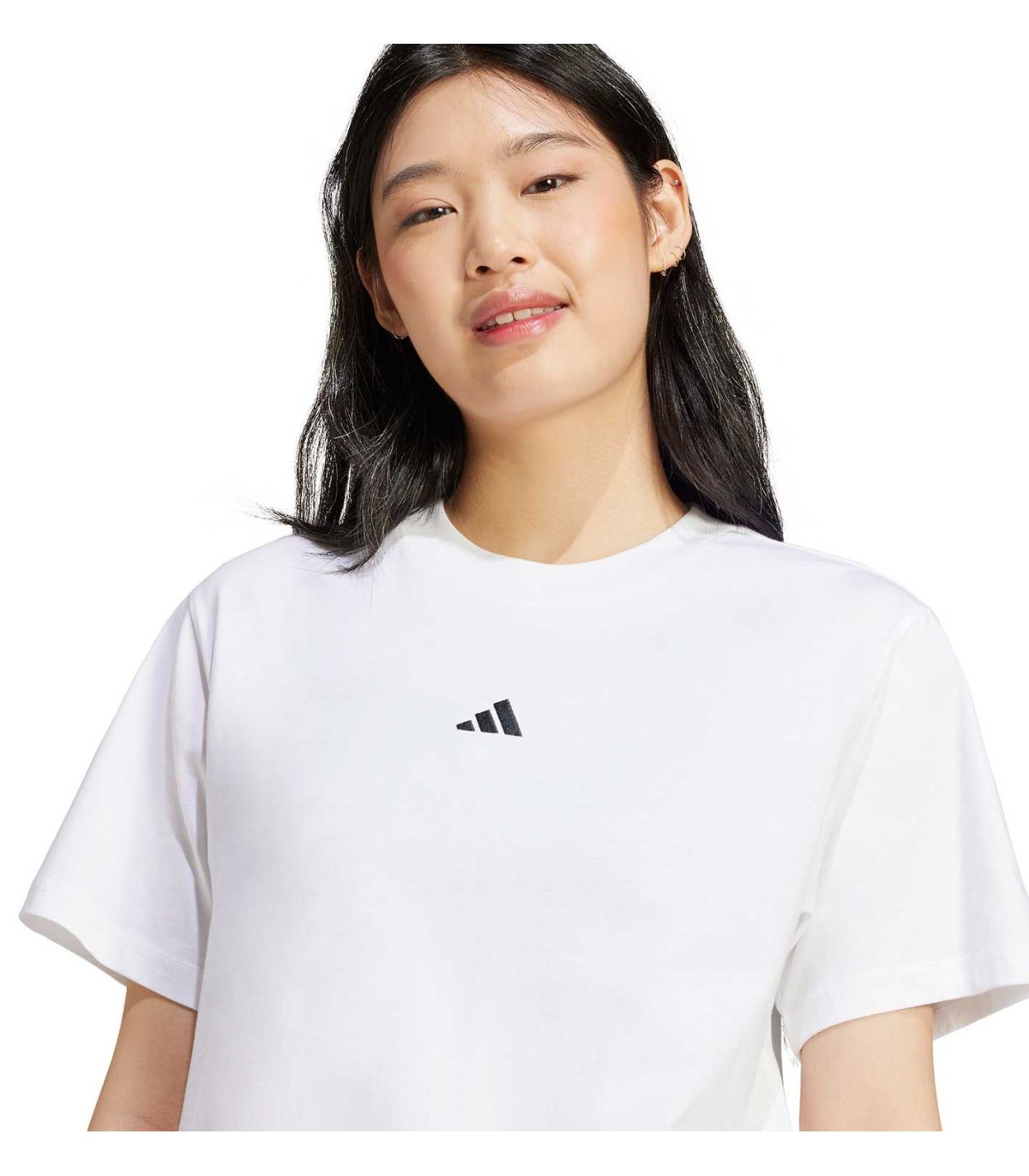 Adidas Camiseta Essentials Small Logo Blanco | Corte Clásico