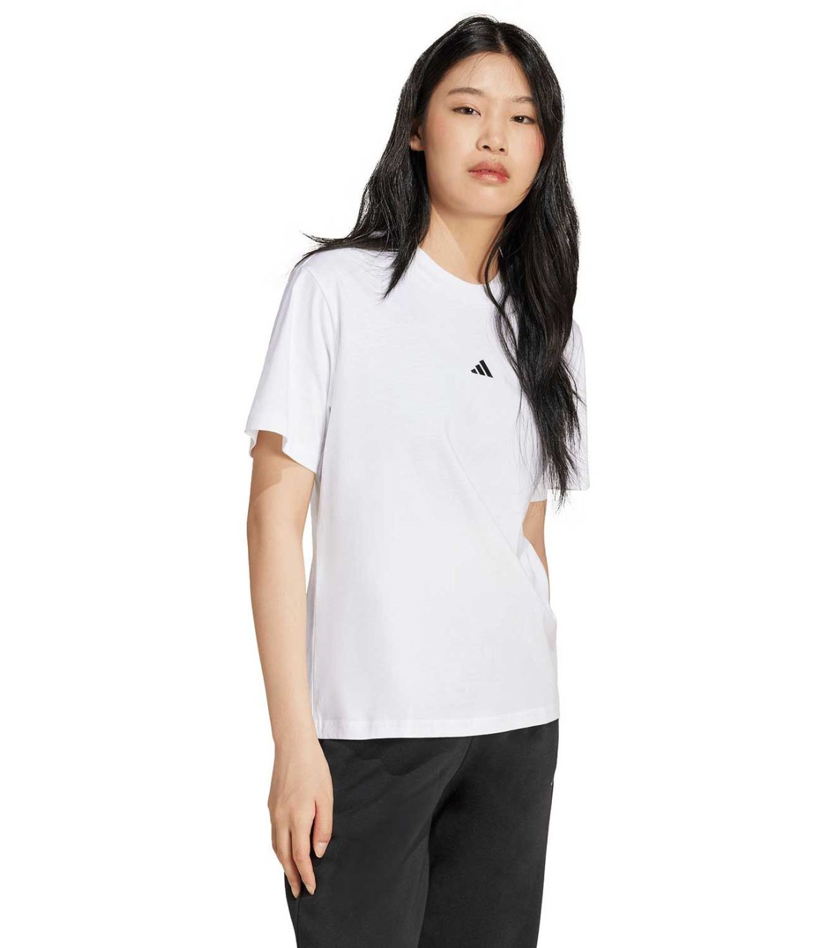 Adidas Camiseta Essentials Small Logo Blanco | Corte Clásico