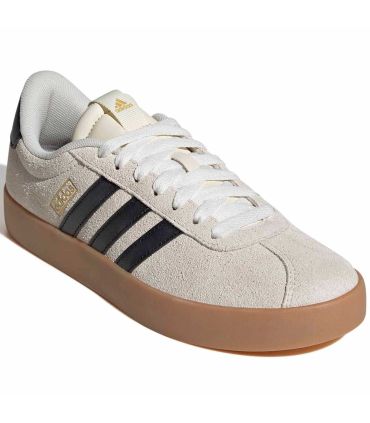 Adidas VL Court 3.0 28 Mujer | Gamuza marfil y logo dorado
