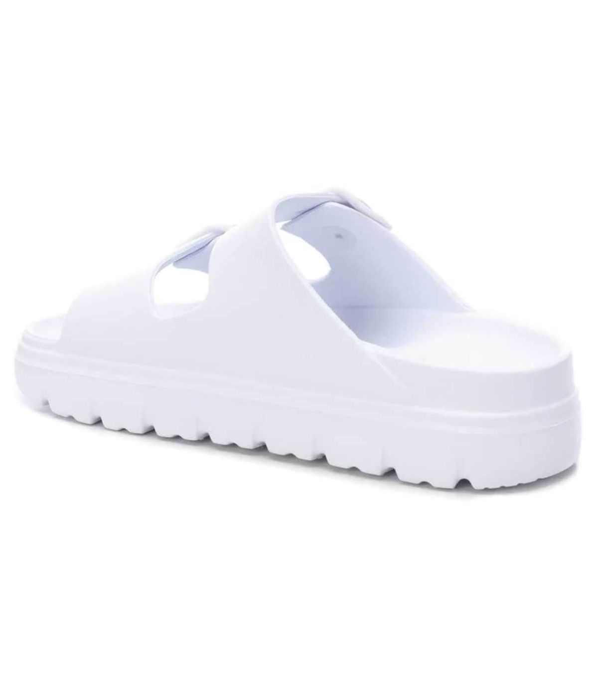 XTI Sandalia 14255007 Blanco Mujer | Doble hebilla y plataforma