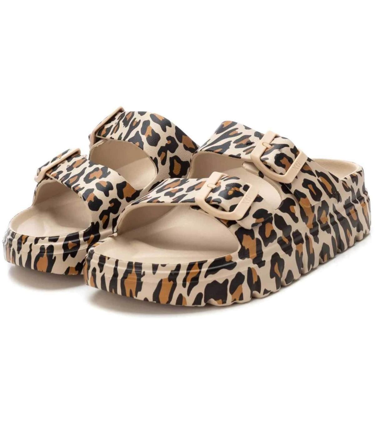 XTI Sandalia 14255011 Beige Mujer | Plataforma animal print