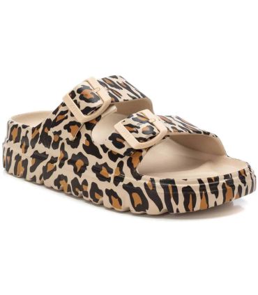 XTI Sandalia 14255011 Beige Mujer | Plataforma animal print