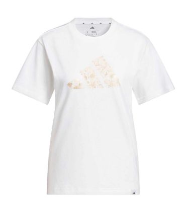Camiseta Adidas Shl Big Logo para mujer en color blanco con logotipo frontal y corte femenino.