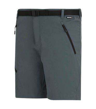 Pantalón corto Regatta Xertstretch gris para hombre, tejido técnico elástico y de secado rápido para senderismo.