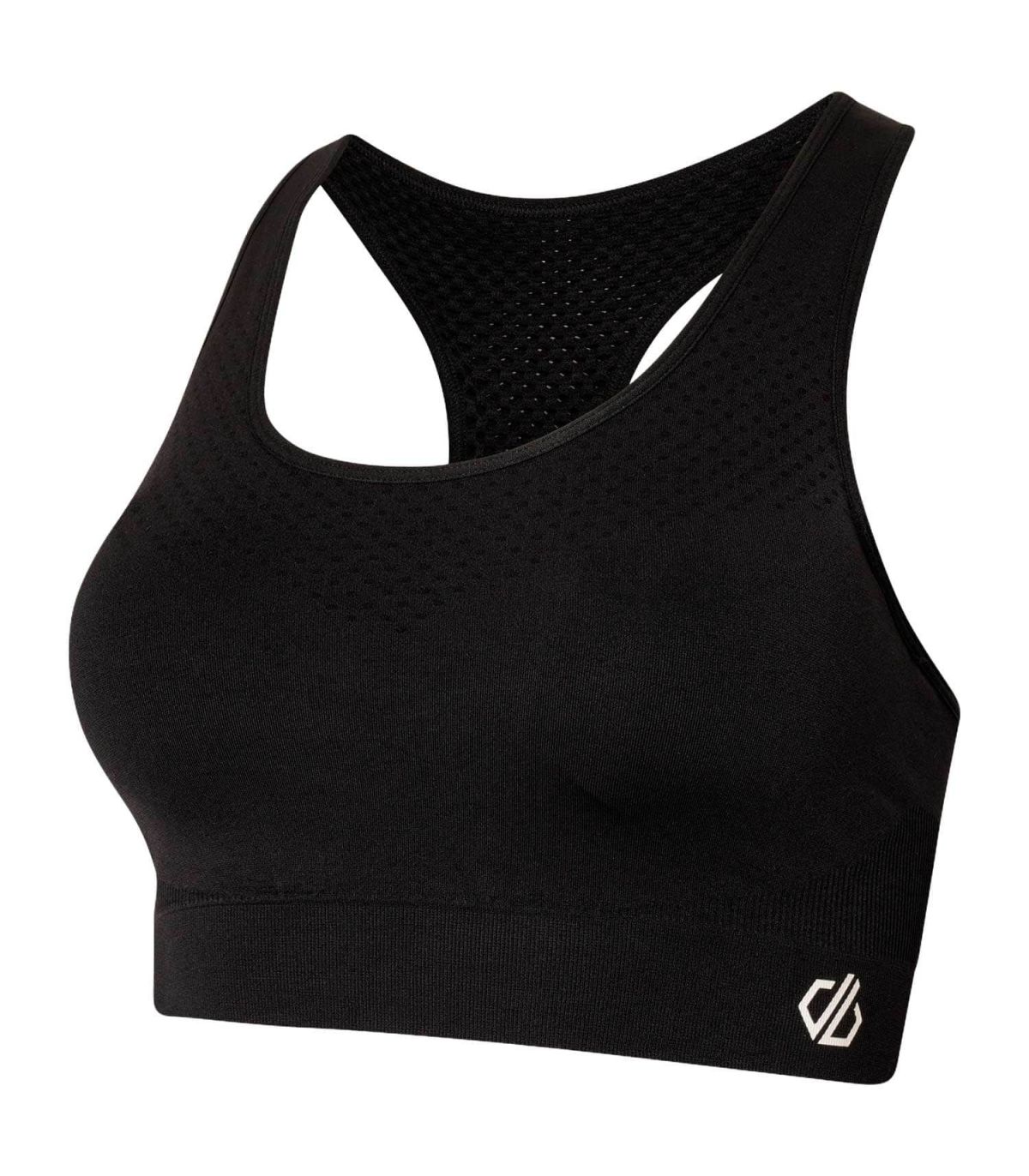 Sujetador deportivo Dare2B Don't Sweat It III transpirable de alta sujeción y diseño ergonómico para entrenamiento.