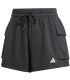 Pantalones cortos Adidas Sl French Terry Sho mujer negros de felpa suave y diseño deportivo.