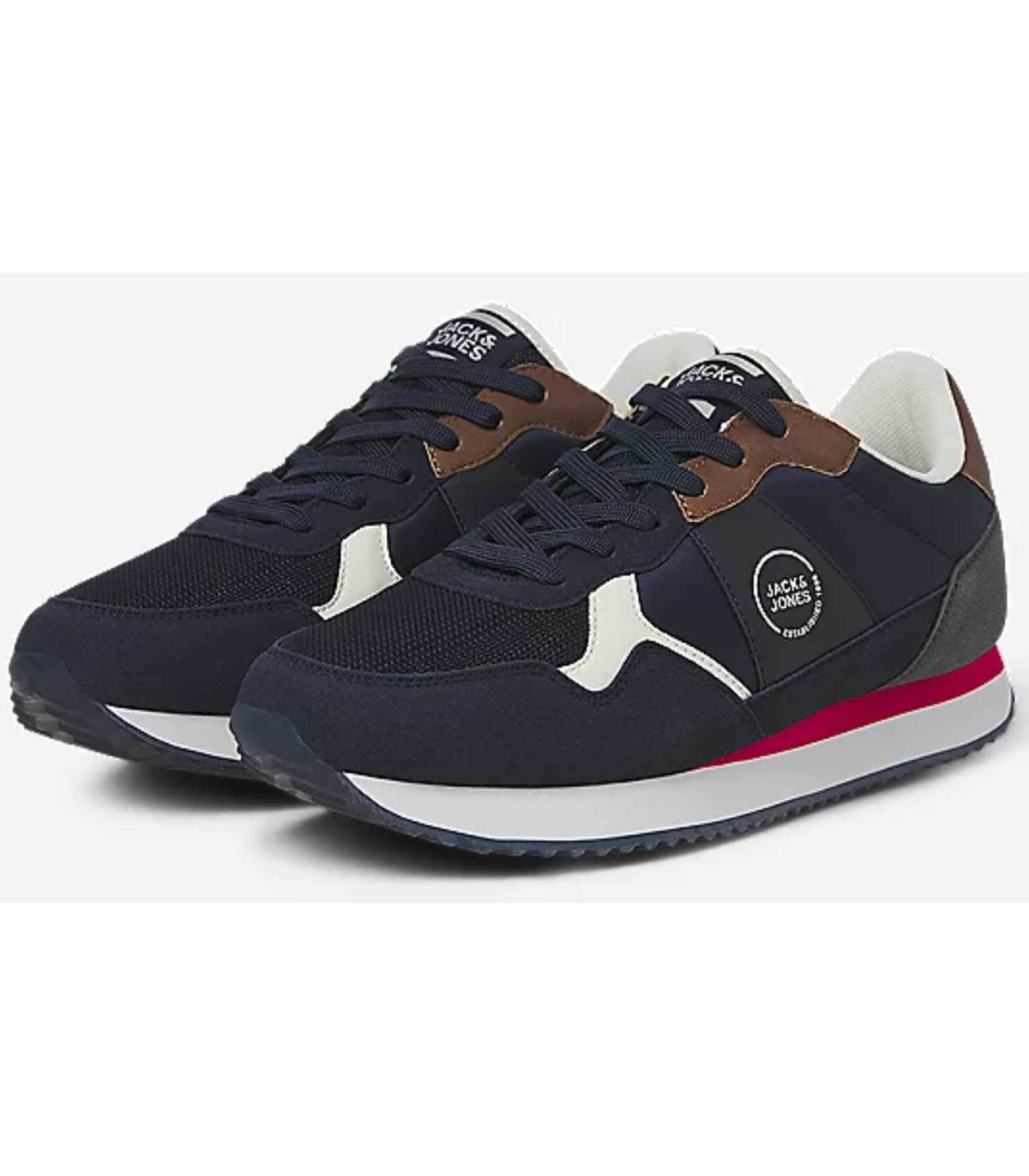 Zapatillas casuales azules Jack Jones JFW Robin de pisada neutra y estilo deportivo.