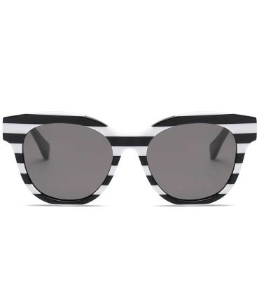 Ocean Gafas de Sol Polarizadas Grande Plaze shiny Black White / Smoke | montura retro listada