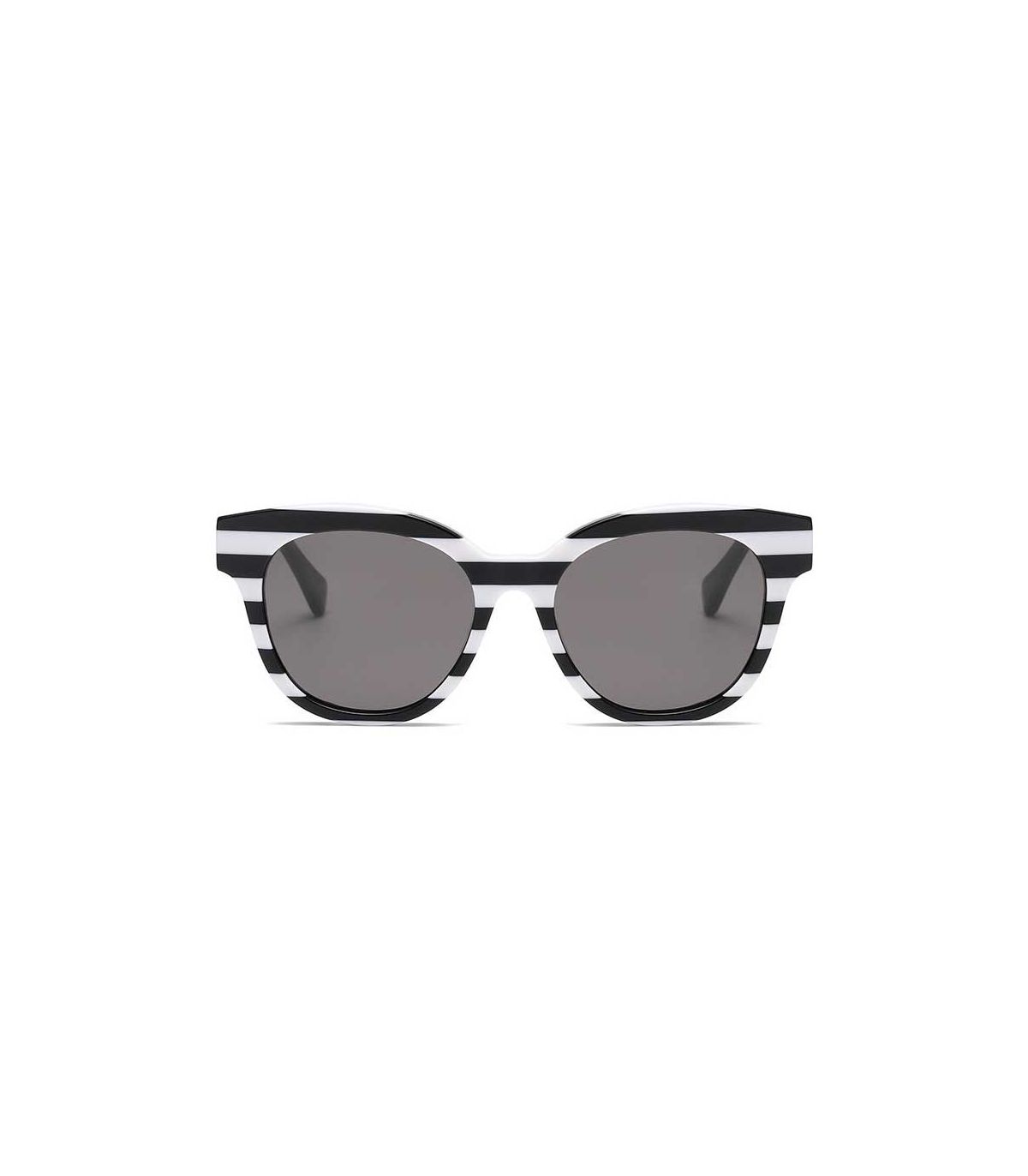 Ocean Gafas de Sol Polarizadas Grande Plaze shiny Black White / Smoke | montura retro listada