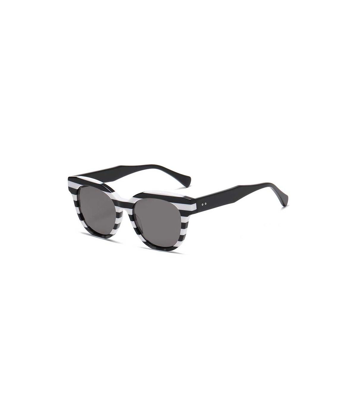 Gafas de sol polarizadas Ocean Grande Plaze con montura negra y blanca brillante y lentes ahumadas.