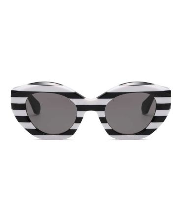 Ocean Gafas de Sol Polarizadas Plage Pampelonne Black White / Smoke | Montura a rayas cebra