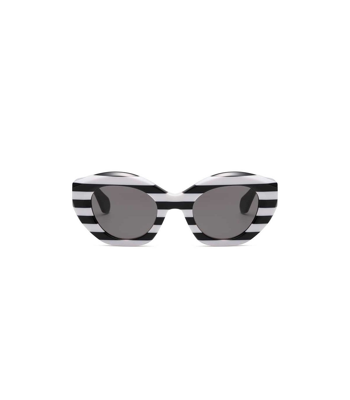 Ocean Gafas de Sol Polarizadas Plage Pampelonne Black White / Smoke | Montura a rayas cebra