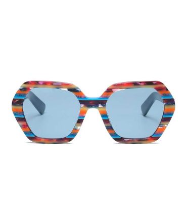 Ocean Gafas de Sol Polarizadas Santa Giulia Floral Blue / Blue | Montura hexagonal multicolor