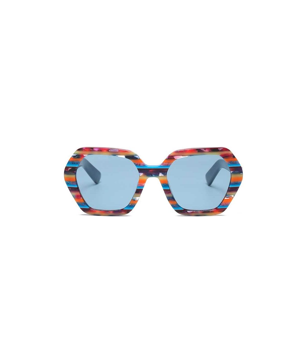 Ocean Gafas de Sol Polarizadas Santa Giulia Floral Blue / Blue | Montura hexagonal multicolor
