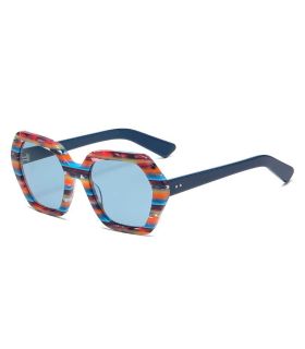 Gafas de sol polarizadas Ocean Santa Giulia con montura floral azul y lentes azules.