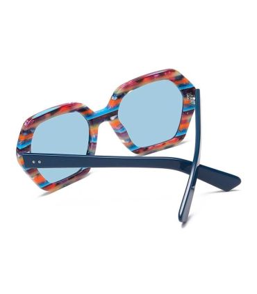 Ocean Gafas de Sol Polarizadas Santa Giulia Floral Blue / Blue | Montura hexagonal multicolor