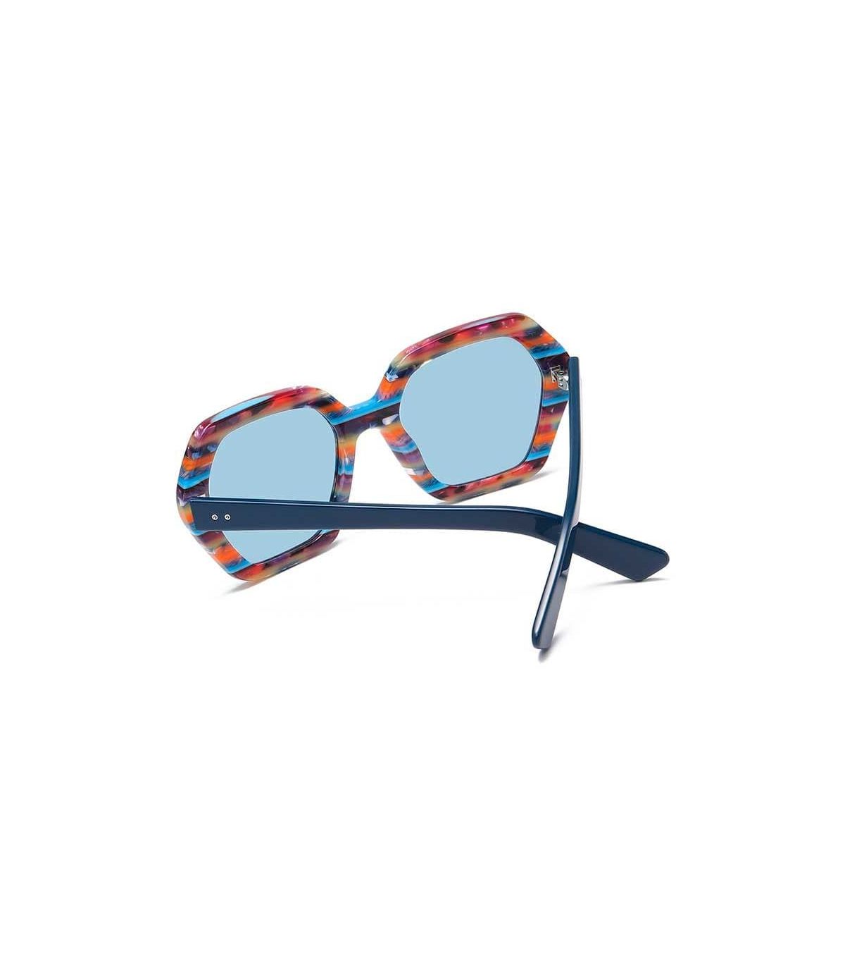 Ocean Gafas de Sol Polarizadas Santa Giulia Floral Blue / Blue | Montura hexagonal multicolor