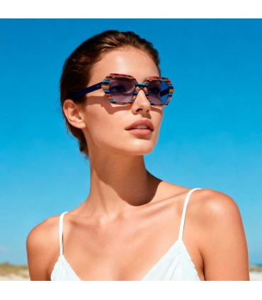 Ocean Gafas de Sol Polarizadas Santa Giulia Floral Blue / Blue | Montura hexagonal multicolor