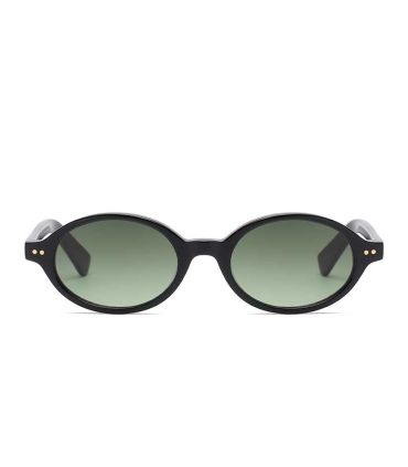 Ocean Gafas de Sol Polarizadas L,Espiguette Shiny Black / Green | Montura redonda retro