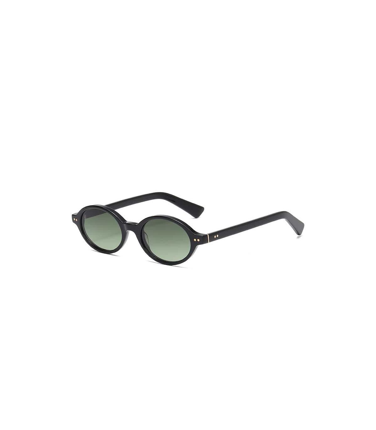Gafas de sol polarizadas Ocean Espiguette con montura negra brillante y lentes verdes.