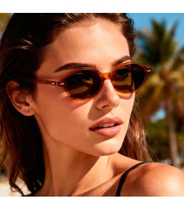 Ocean Gafas de Sol Polarizadas L,Espiguette Transparent Brown / Brown | montura ovalada translúcida