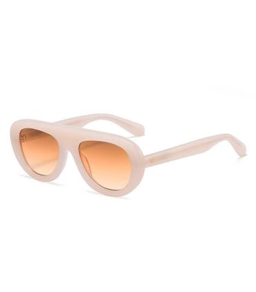 Gafas de sol polarizadas Ocean Cote des Basques con montura blanca y lentes marrones para mujer.