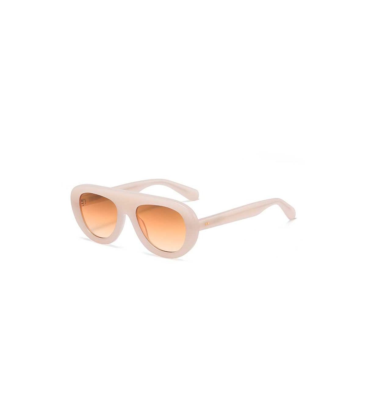 Gafas de sol polarizadas Ocean Cote des Basques con montura blanca y lentes marrones para mujer.