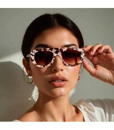 Ocean Gafas de Sol Polarizadas Cote des Basques White / Brown | Marfil degradado anaranjado