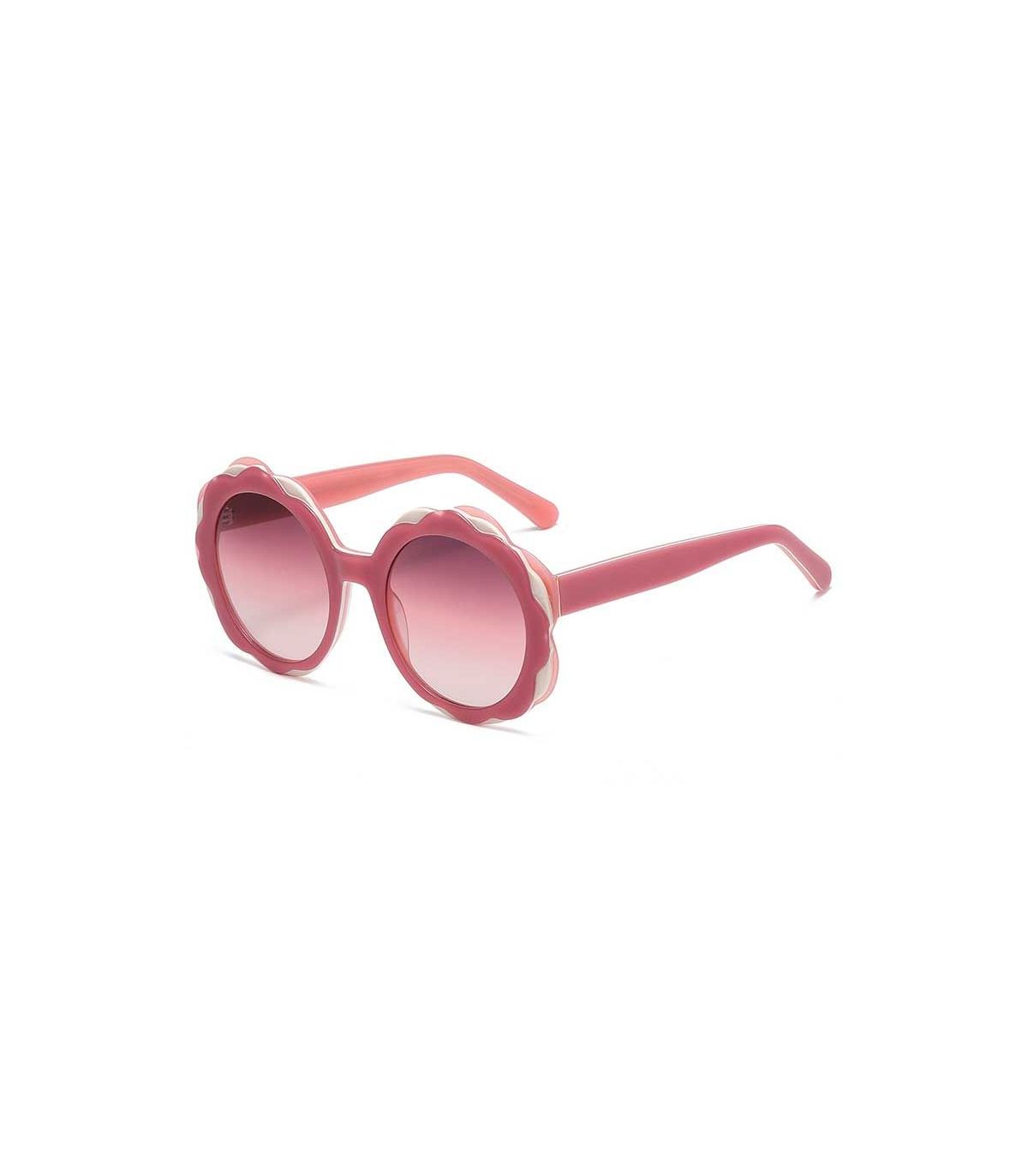 Gafas de sol polarizadas Ocean Deauville con montura rosa transparente y lentes moradas degradadas para mujer.