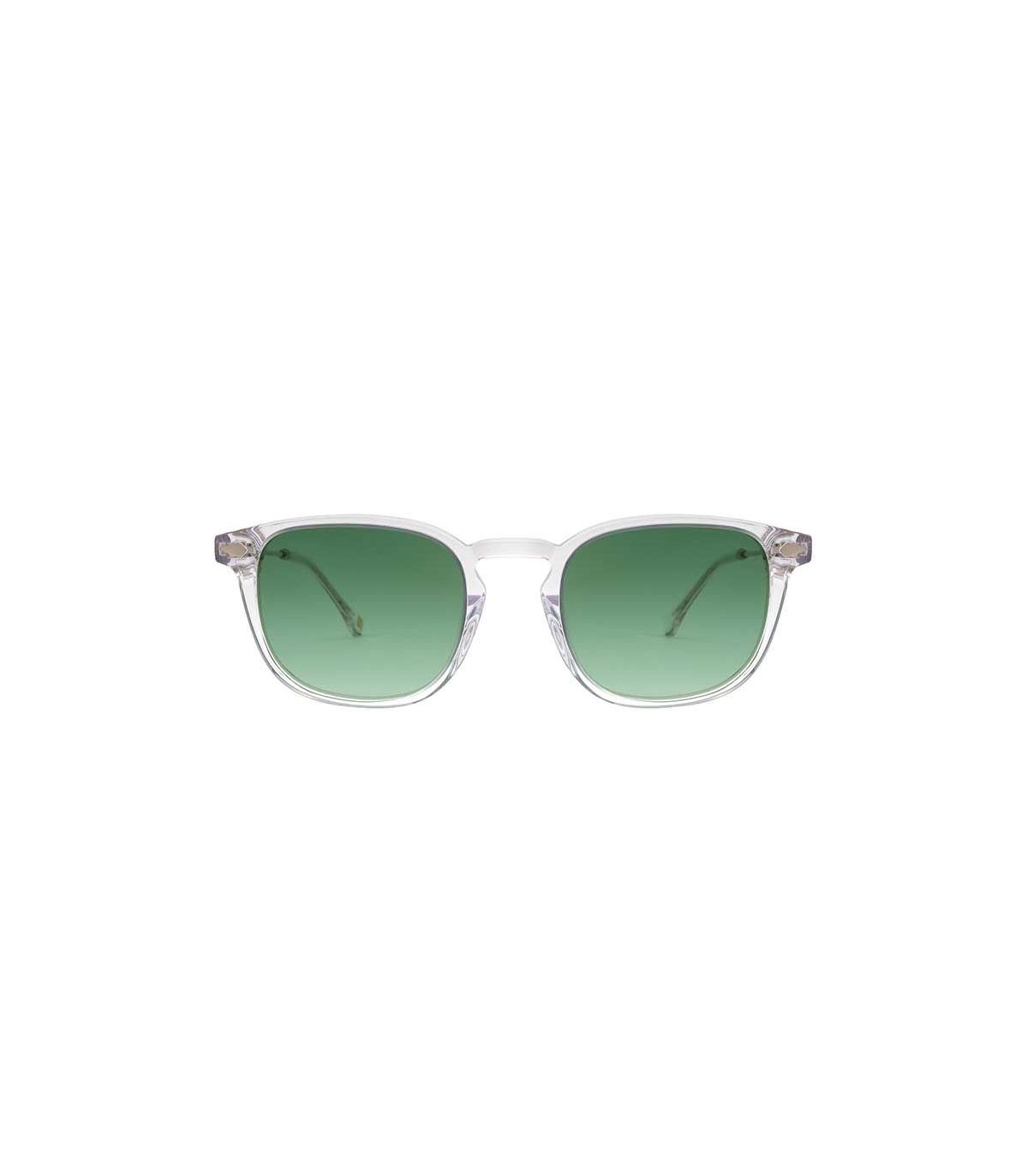 Ocean Gafas de Sol Polarizadas Classic 4 Transparent White / Green | patillas metálicas