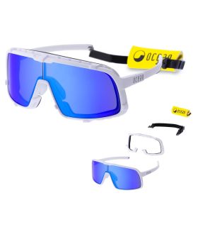 Gafas de sol polarizadas Ocean Leu White Blue para running con montura ultraligera y lentes de alta definición.