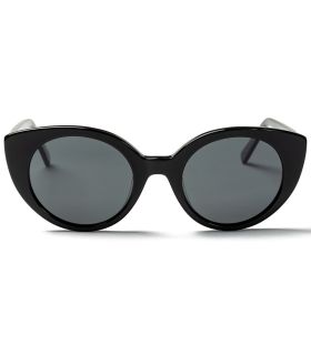Ocean Gafas de Sol Polarizadas Greta Shiny Black / Smoke | Silueta cat-eye