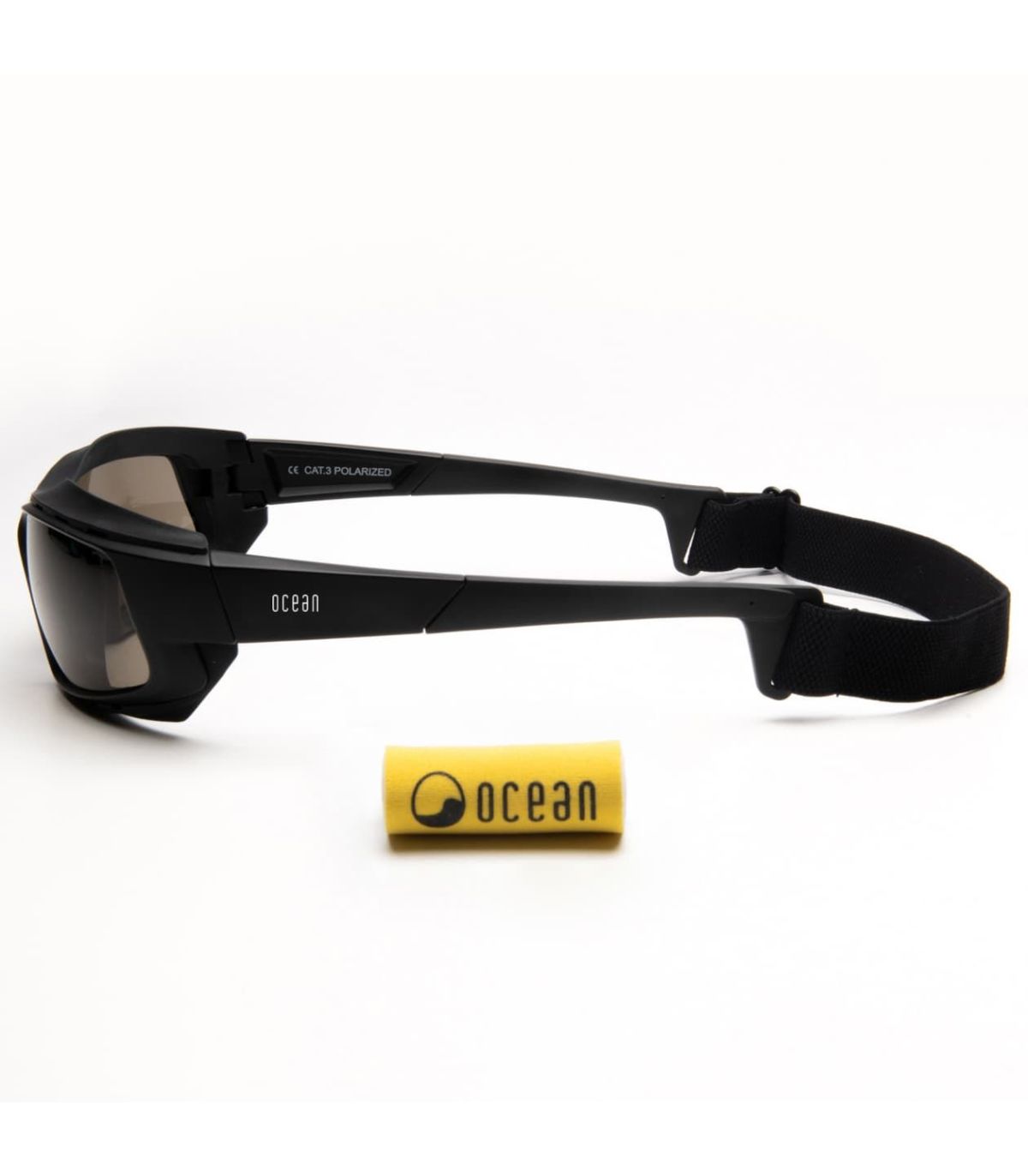 Ocean Gafas de Sol Polarizadas Paros Matte Black / Smoke | cinta elástica