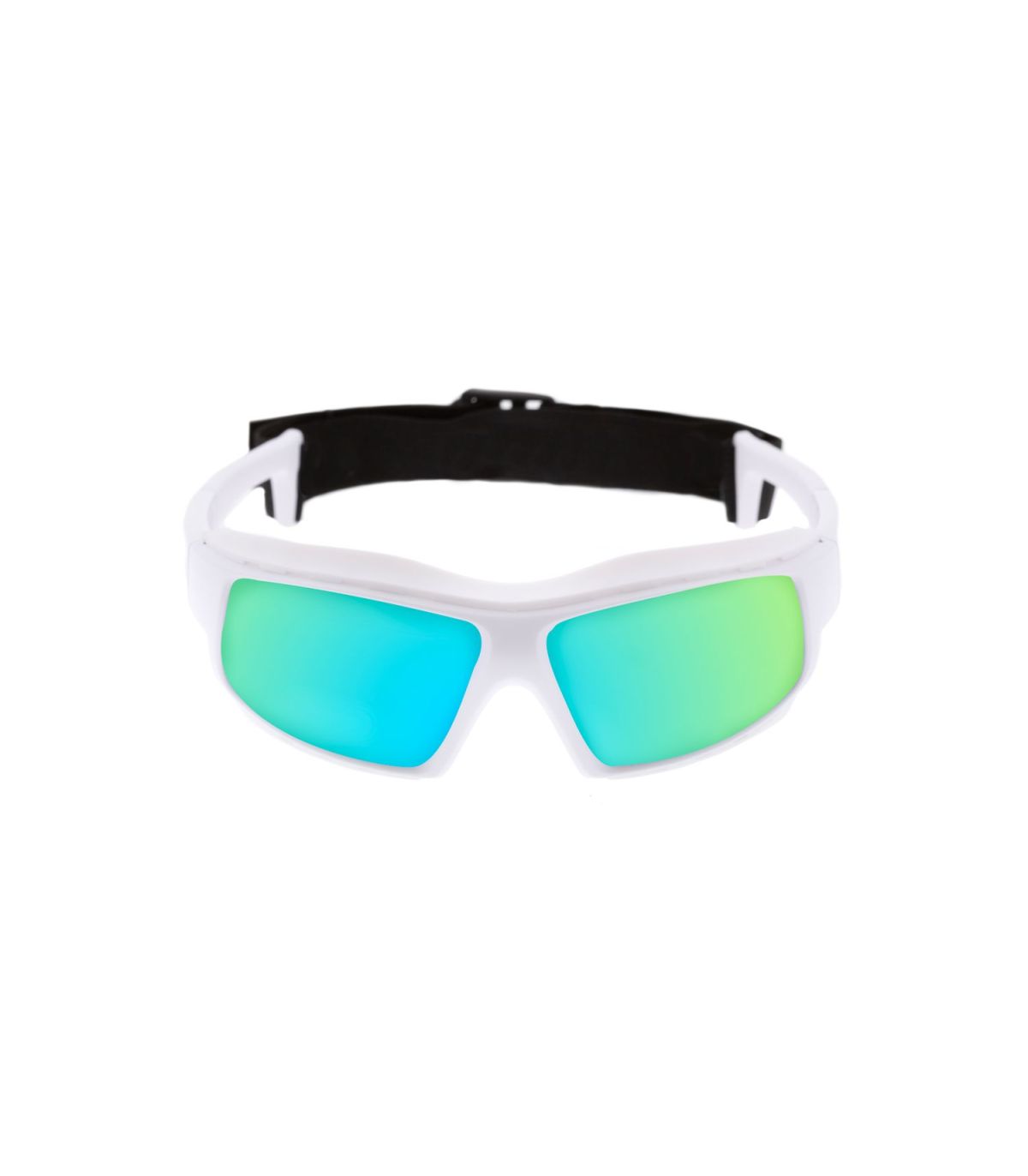 Ocean Gafas de Sol Polarizadas Paros Matte White / Blue Revo | correa elástica