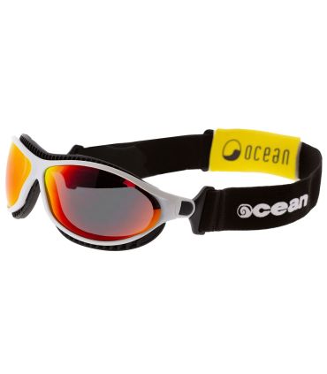 Gafas de sol deportivas Ocean Tierra de Fuego Shiny White Revo polarizadas con montura blanca ultraligera.