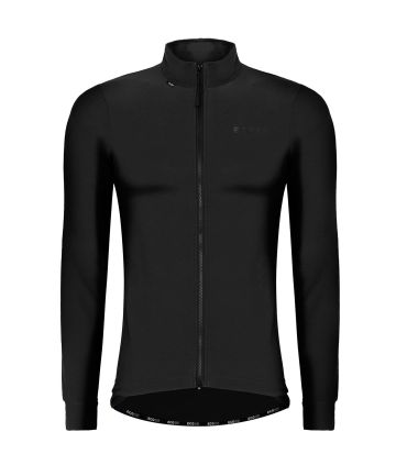 Chaqueta de ciclismo térmica Ecoon Puy de Dóme negra para hombre, diseño sostenible y aerodinámico.