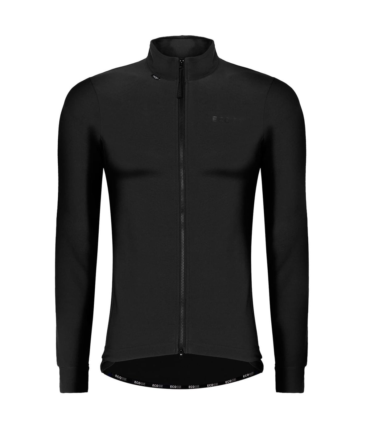 Chaqueta de ciclismo térmica Ecoon Puy de Dóme negra para hombre, diseño sostenible y aerodinámico.
