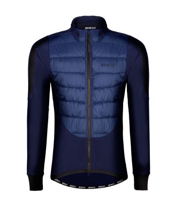 Chaqueta de ciclismo térmica y cortavientos Ecoon Clermont Ferrant Navy en color azul marino.