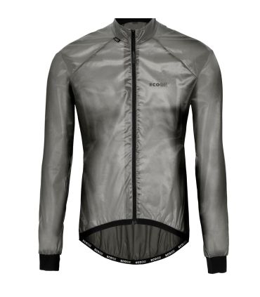 Chaqueta técnica de ciclismo Ecoon Saint Gervais negra, cortavientos y transpirable con ajuste ergonómico.