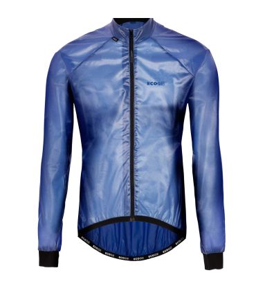 Chaqueta de ciclismo térmica y cortavientos Ecoon Clermont Ferrant en color azul.