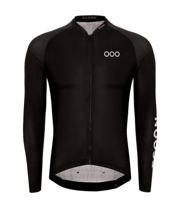 Camiseta técnica de ciclismo Ecoon Tourmalet Black transpirable y ergonómica para ciclistas de alto rendimiento.