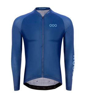 Camiseta técnica de ciclismo para hombre Ecoon Tourmalet Blue en color azul con ajuste aerodinámico.