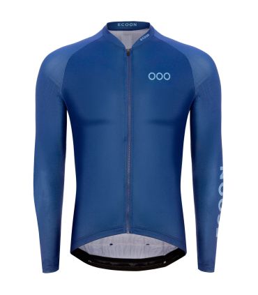Camiseta técnica de ciclismo para hombre Ecoon Tourmalet Blue en color azul con ajuste aerodinámico.