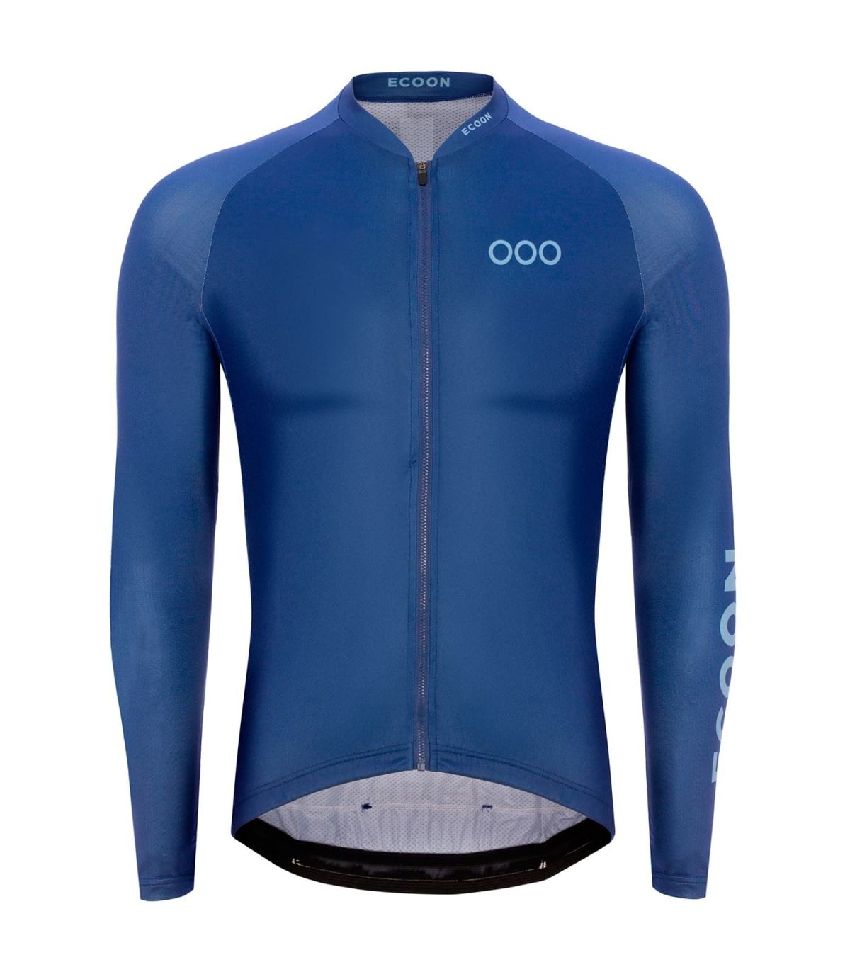 Camiseta técnica de ciclismo para hombre Ecoon Tourmalet Blue en color azul con ajuste aerodinámico.